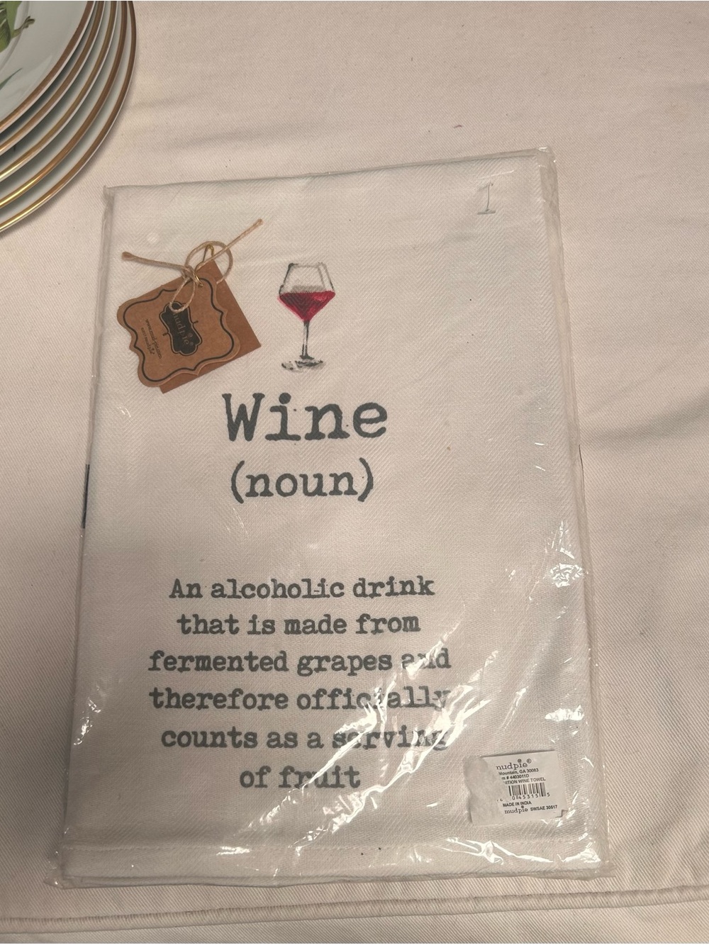NWT MUD PIE Wine Definition Kitchen Towel #0425261 - Picture 3 of 6